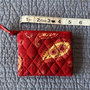 Vera Bradley Red and Yellow Quilted Cosmetic Pouch
